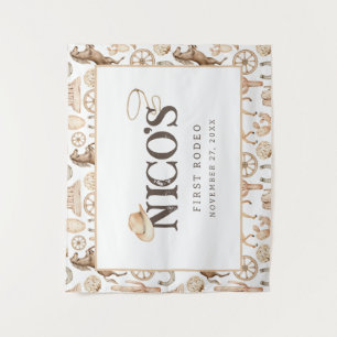 Tenture Premier Rodéo Neutre Sud Cowboy Anniversaire