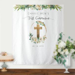 Tenture Première Communion, Fond Photographique Élégant de