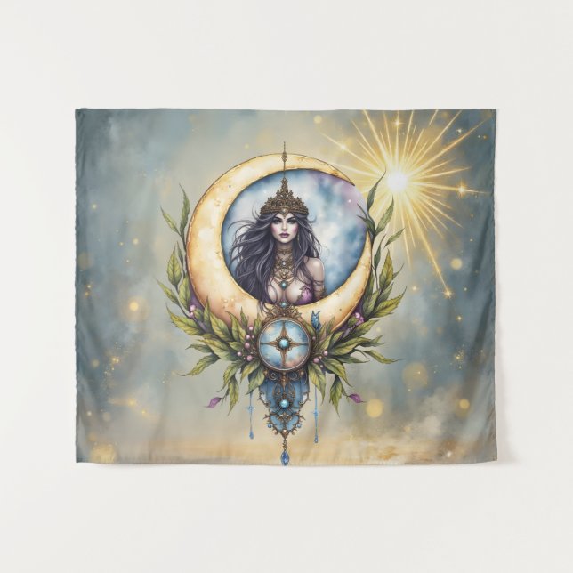 Tenture Prêtresse de la Lune – Gardienne de l'Équilibre Cé (Devant (Horizontal))