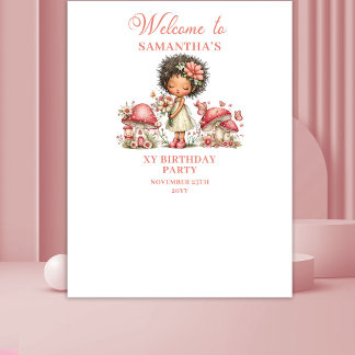 Tenture Pretty Fairy Pink Floral Girl Birthday Tapestry