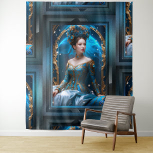 Tenture Princesse Du Rose Bleu Art IA par Xzendor7
