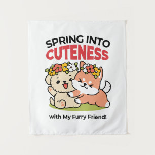 Tenture Printemps dans la laideur - Illustration de chien 