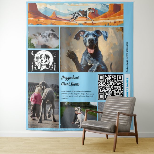 Tenture Promote your Great Dane Kennel Tapestry (En situation)
