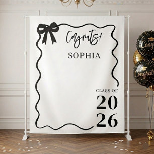 Tenture Promotion 2026 Coquette Noir Noeud Papillon Gradua