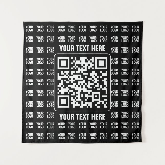 Tenture Promotional QR code (editable) plus Logo Pattern (Devant)