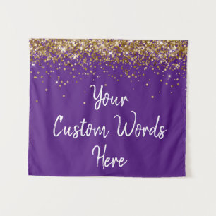 Tenture Prop Photo Booth Party Anniversaire Purple Gold Pe