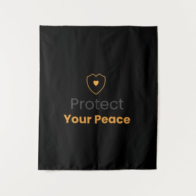 Tenture Protect Your Peace – Minimal Motivational Wall Tap (Devant)