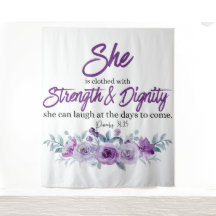 Proverbes 31:25 Force et Dignité Fleur pourpre