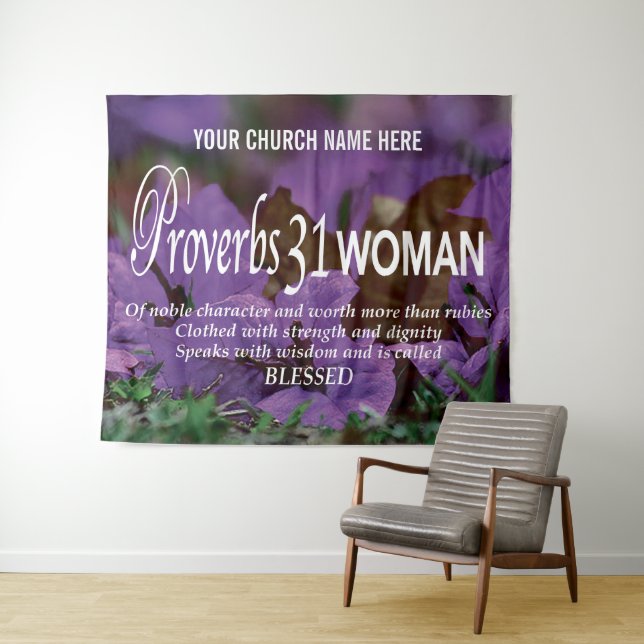 Tenture PROVERBS 31 WOMAN Christian Church (En situation (horizontale))