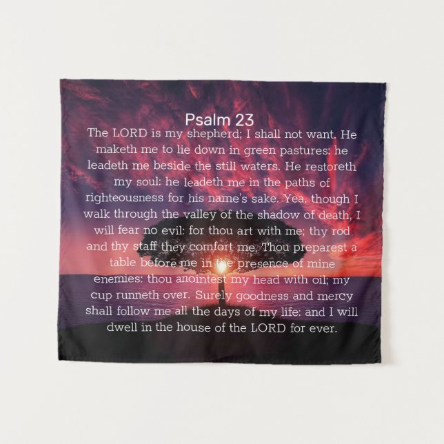 Tenture Psaume 23 Arbre couché de soleil (Devant (Horizontal))