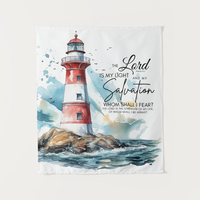 Tenture Psaume 27:1 La Bible Éternel est ma Lumière et mon (Devant)