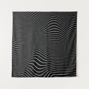 Tenture Psychedelic Wavy : Arrière - plan noir blanc