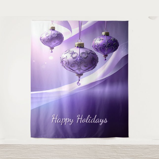 Tenture Purple Christmas Ball Holiday Backdrop (Devant)