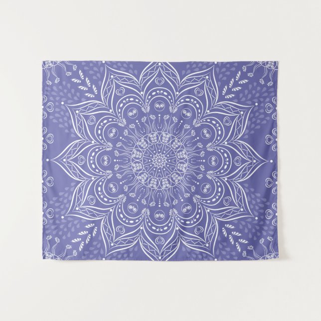Tenture Purple Elegant Boho Moderne Mandala (Devant (Horizontal))