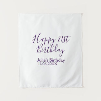 Tenture Purple heureux 21e anniversaire nom date Porte - c