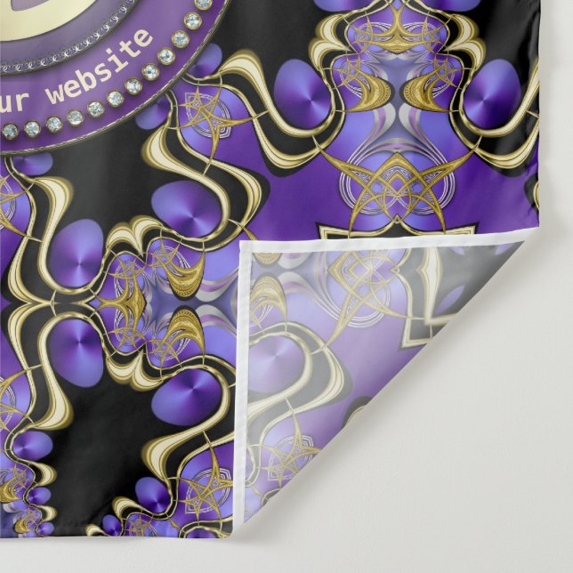 Tenture Purple PEACE Gold Géométrie Royale Mandala Grand C (Détail)