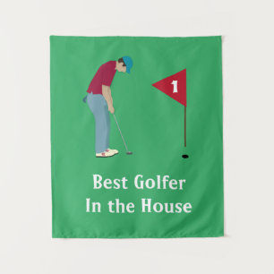 Tenture Putting Golfer carré