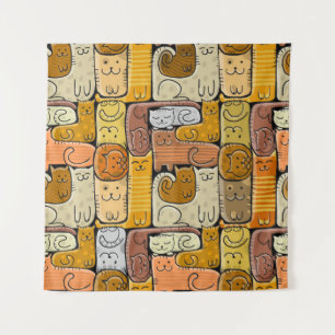 Tenture Puzzle Funny Chats House sans joint