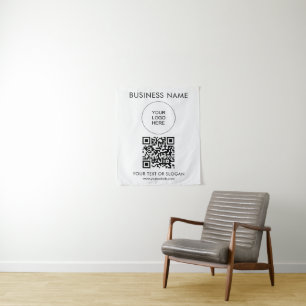 Tenture QR Code Événement Séminaire Partie Logo Modèle tex