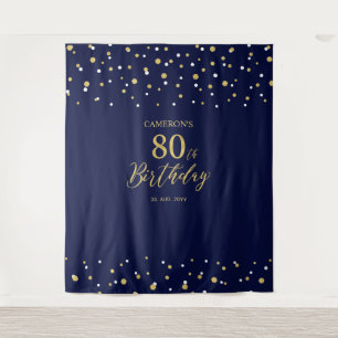 Tenture Quatre-vingts   Gold & Navy 80th Birthday Party Co