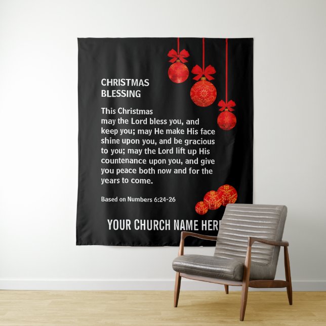 Tenture QUE L'Éternel VOUS BÉNISSE Numéros 6 Église de Noë (En situation)