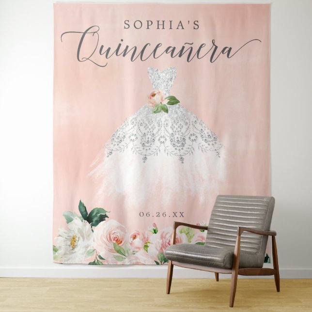 Tenture Quinceanera 15e anniversaire Décor Décor (En situation)