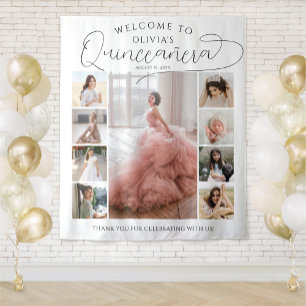 Tenture Quinceañera Photo Collage 15e anniversaire Bienven