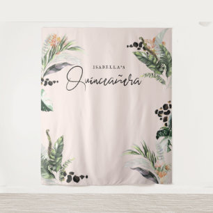 Tenture Quinceañera Verdure et jungle de terre cuite