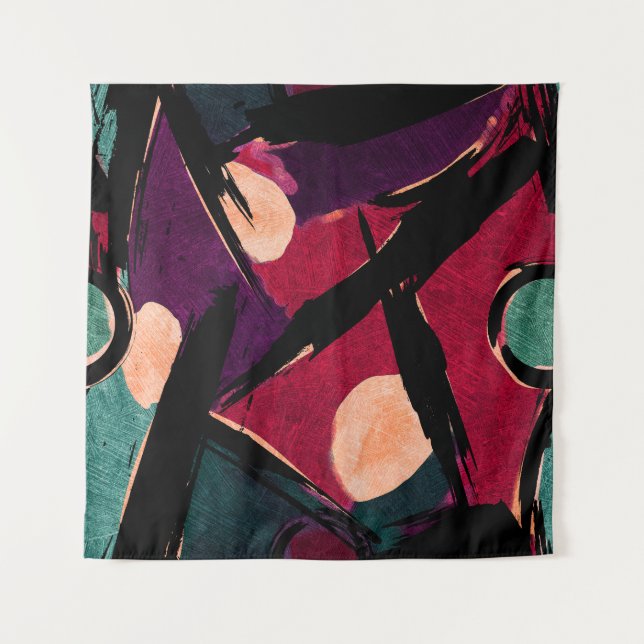 Tenture Rainbow Streaks : Texture acrylique Abstraite (Devant)