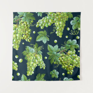 Tenture Raisin vert : Aquarelle Motif foncé