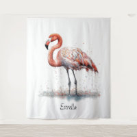 Rayonnement de Flamant rose : Aquarelle, personnal