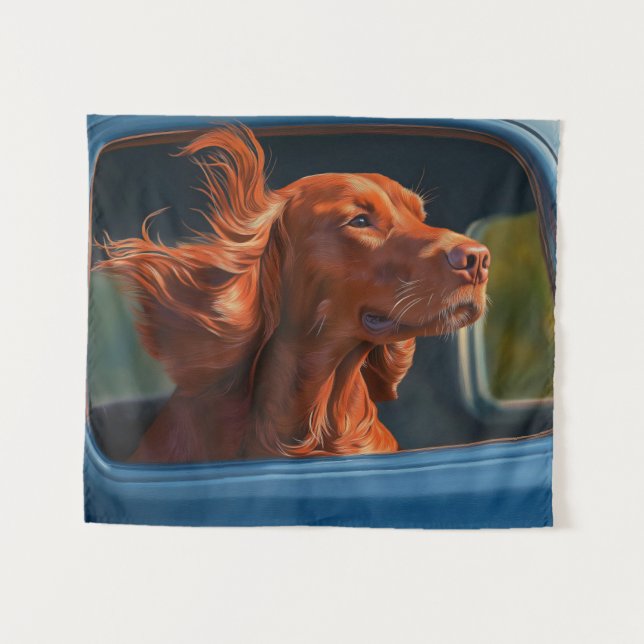 Tenture Red Dog Profitant Pittoresque Voiture Ride Art Imp (Devant (Horizontal))