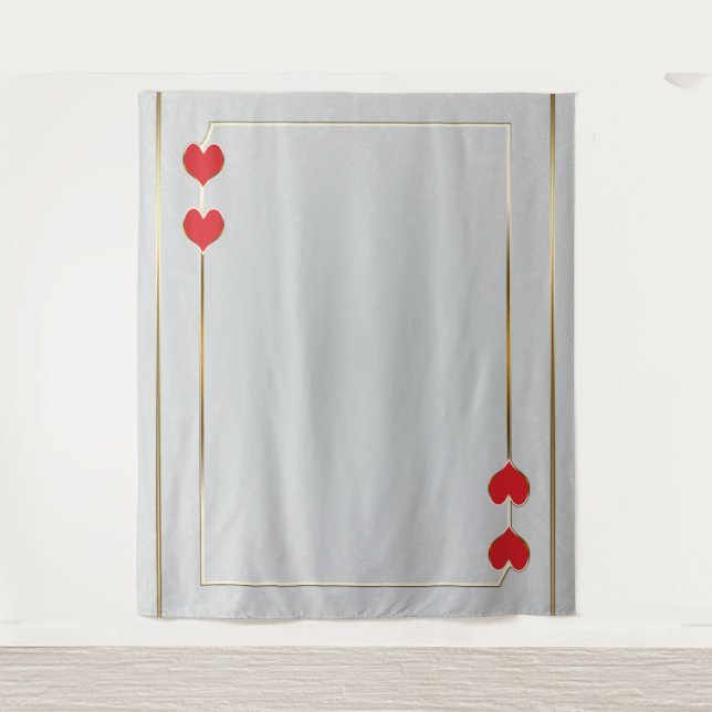 Tenture Red Hearts Gold Card Photo fond de page (Devant)
