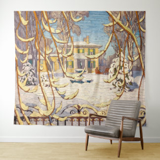 Tenture Red Sleigh House, Hiver | Lawren Harris |