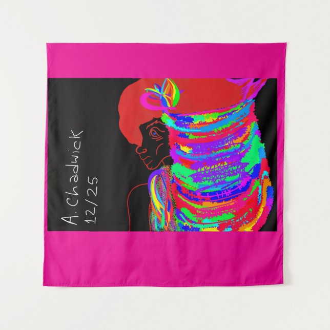 Tenture Reddish-Orange Fox Warrior Princess  (Devant)