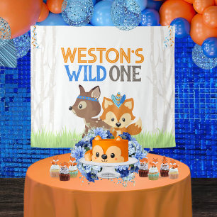 Tenture Renard et cerf Wild One Forest Trees Party Context