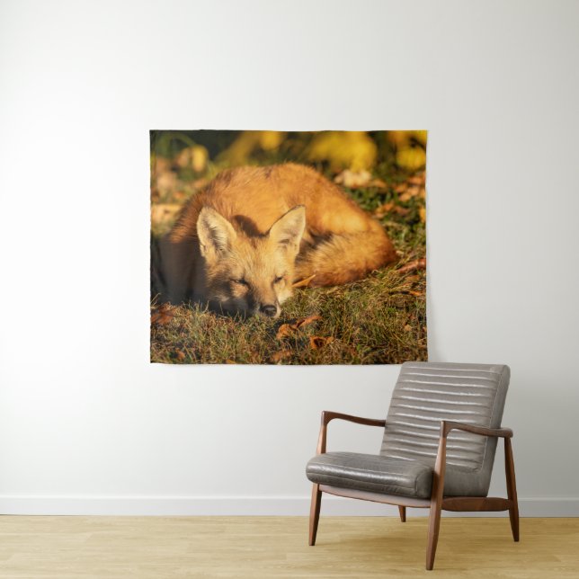 Tenture Renard Petit Endormi        (En situation (horizontale))