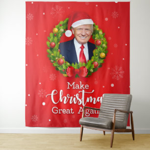 Tenture Rendre Noël à la grandeur Trump MAGA cadeau amusan