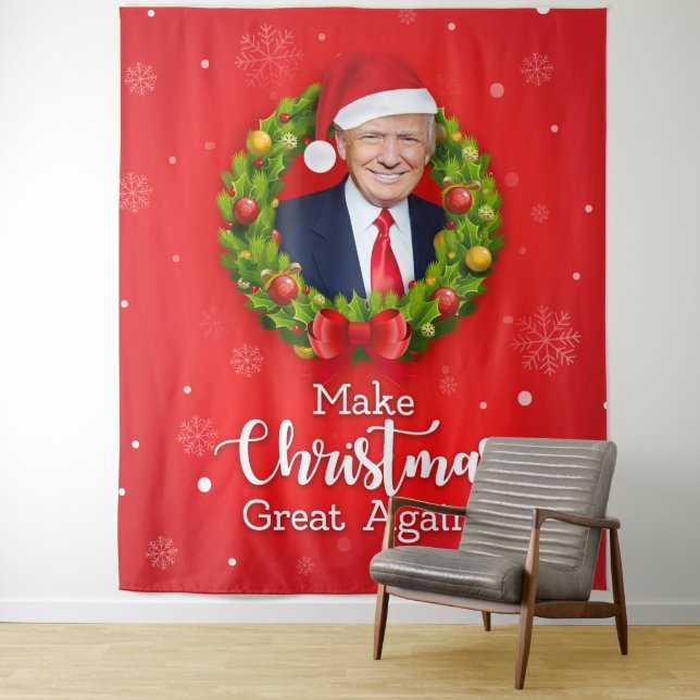 Tenture Rendre Noël à la grandeur Trump MAGA cadeau amusan (En situation)