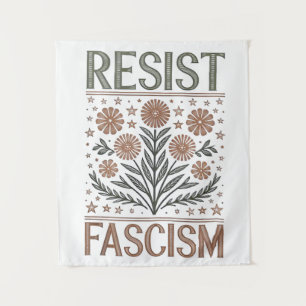 Tenture Résister au fascisme Floral Transgenre LGBTQ Anti-
