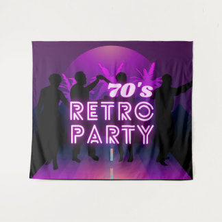 Tenture Retro 80 s Disco Dance Party Neon Purple Funky
