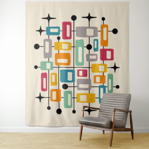 Tenture Retro Mid-Century Moderne Abstrait