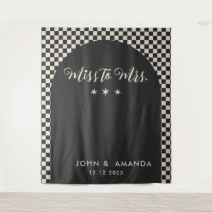 Tenture Retro Miss à Mme Fête des mariées Black Mod Modern