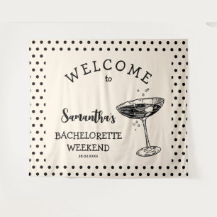Tenture Retro Polka Bachelorette Party Backdrop Cocktail