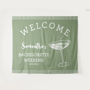 Tenture Retro Stripes Bachelorette Party Backdrop Cocktail