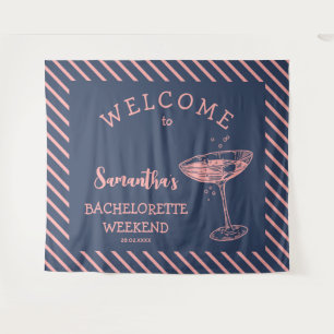 Tenture Retro Stripes Bachelorette Party Backdrop Cocktail