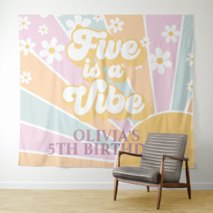 Tenture Retro Sunshine Deux Groovy Pastel Joyeux Anniversa