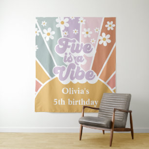 Tenture Retro Sunshine Rainbow Five est une Vibe