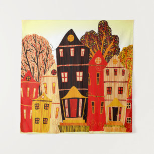 Tenture Retro Sweet Home Poster : Maisons de dessin