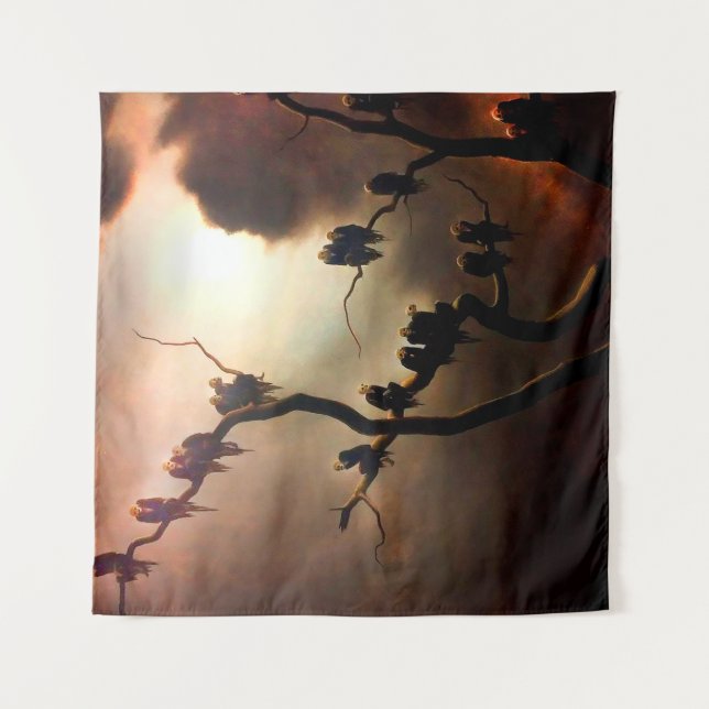 Tenture Rétro vif - Fantômes dans un arbre (Devant)